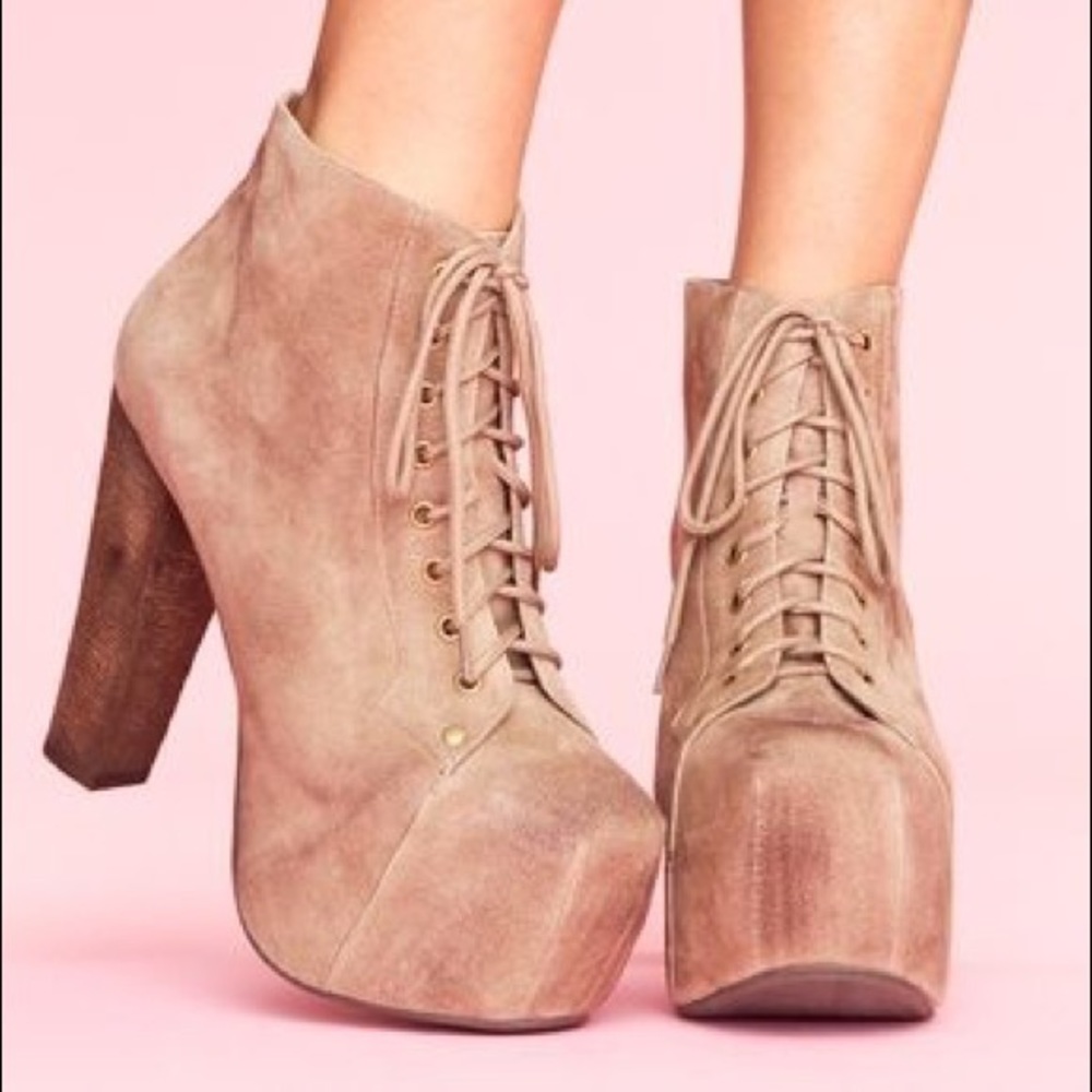 NWT Jeffrey Campbell tan suede Litas
